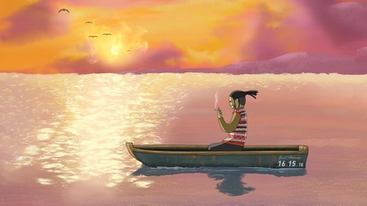 海上抽烟的孤独男人