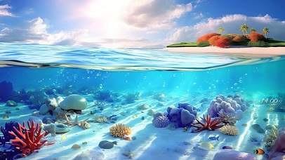 唯美海切面光影