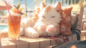 海边慵懒猫咪