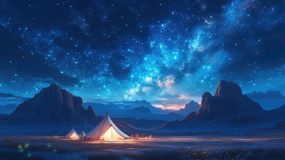星空下的帐篷营地