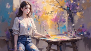 绘画的女孩