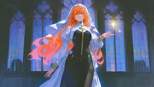 十四行诗-教堂黑丝修女制服美女