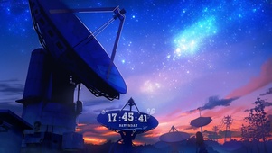 4K 星空下的夕阳风景