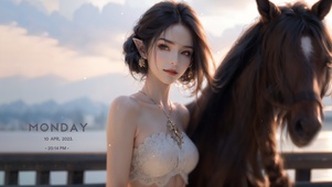 唯美骑马精灵少女