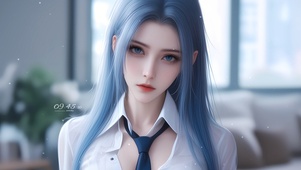 清纯气质甜酷衬衫女孩