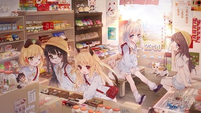 治愈可爱放学后小卖部的女孩