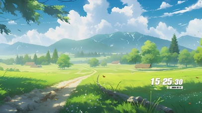 护眼蓝天白云草地