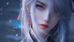4K汉服古风白发