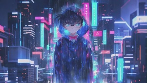 霓虹街道：柯南的雨夜谜案