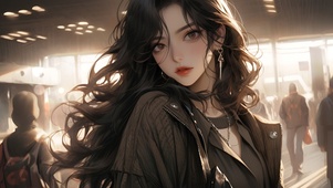 长发美女街拍