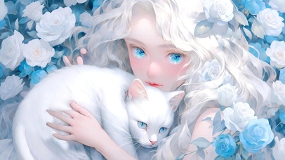 抱着心爱宠物的女孩