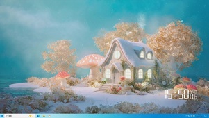 雪景海岛小屋桌面主题