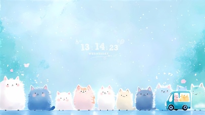 可爱猫咪排排坐