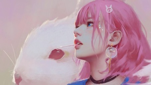 4K粉发少女