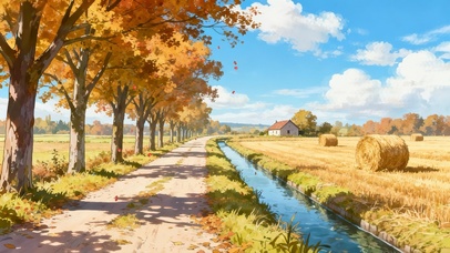 秋日午后的乡下小路