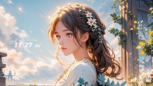 炫彩唯美卡通美少女