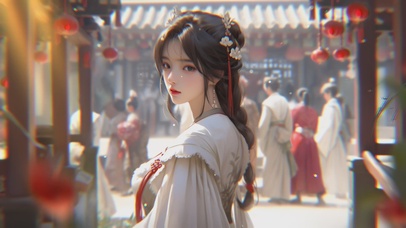 【唯美】清纯文艺古风汉服美女