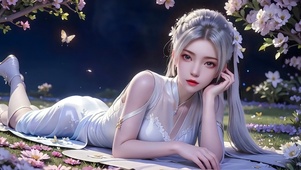 桃花树下