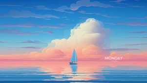 晚霞大海