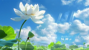 云雾白色莲花