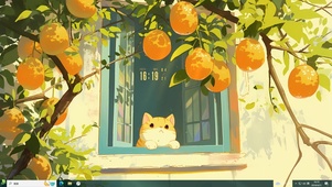 窗台可爱橘猫