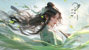 古韵青衫少女