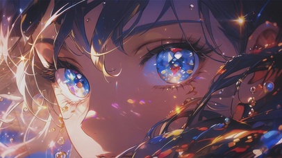 4K互动炫彩闪光插画少女（禁转