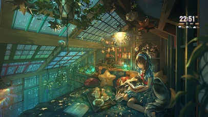 下雨天温馨的房间