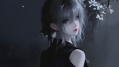 小清新黑色系治愈美女