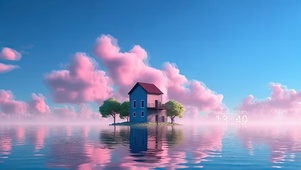 水中海岛小屋