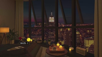 4K唯美治愈夜晚城市房间