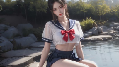 唯美清纯可爱学生服美女