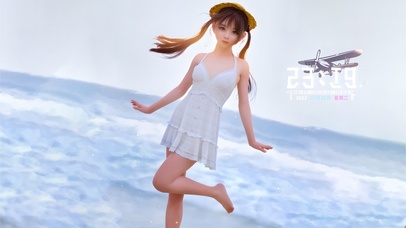 夏日海边美少女