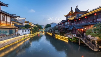 治愈唯美傍晚古镇风光