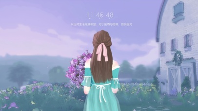 微笑生活女孩背影