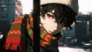 暗巷光影・复古围巾的少年谜思