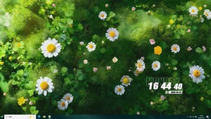 护眼绿景花朵桌面主题