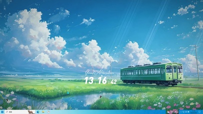 动漫风格绿色列车主题