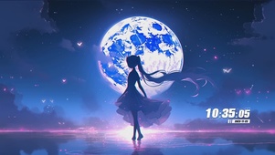 月光下美少女