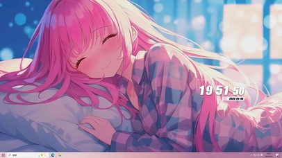 睡着女孩桌面主题