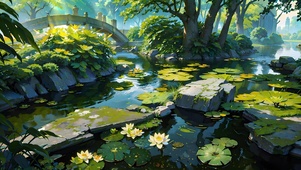 绿色夏日庭院