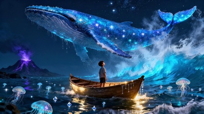 梦幻星空蓝鲸