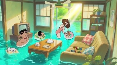 小新家被水淹了