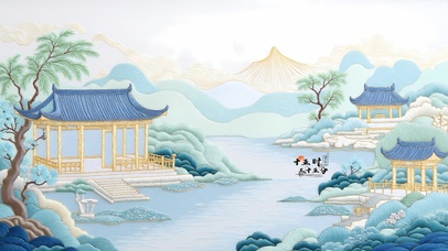 唯美小清新水榭楼阁