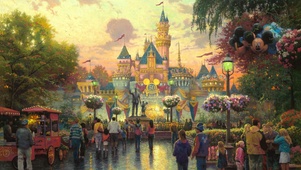 迪士尼乐园水彩画