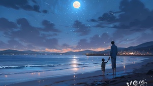 海滩月色