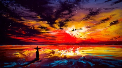 4K拥抱唯美夕阳