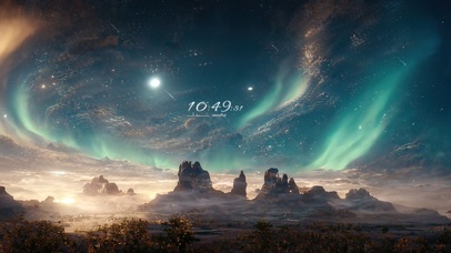 4K唯美治愈高山极光星空