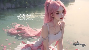 湖边美人