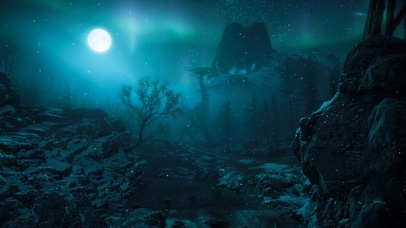 夜晚的寂静山景风